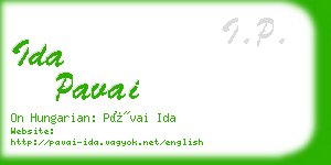 ida pavai business card